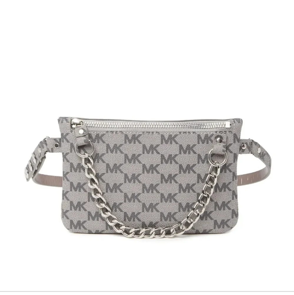 Gray MIchael kors pull chain belt bag